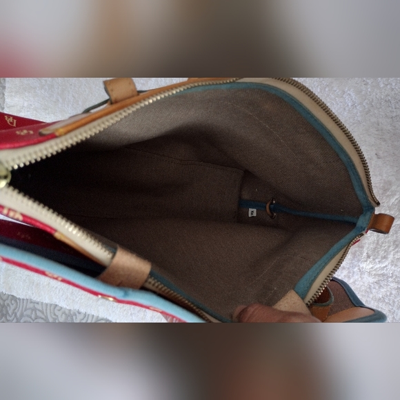 Dooney & Burke Red Signature Coated Canvas with Leather Handles and Trim. - Picture 4 of 15